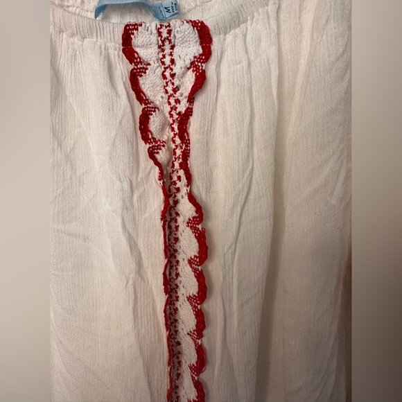 Solitaire Swim Coverup Medium White Red Crochet Top Dress - Picture 5 of 8